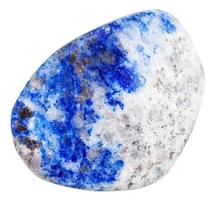 pebble of lapis lazuli mineral gem stone isolated photo