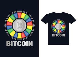 Bitcoin coloring tshirt premium Vector deisgn template