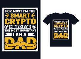 Crypto dad premium Vector tshirt deisgn temple