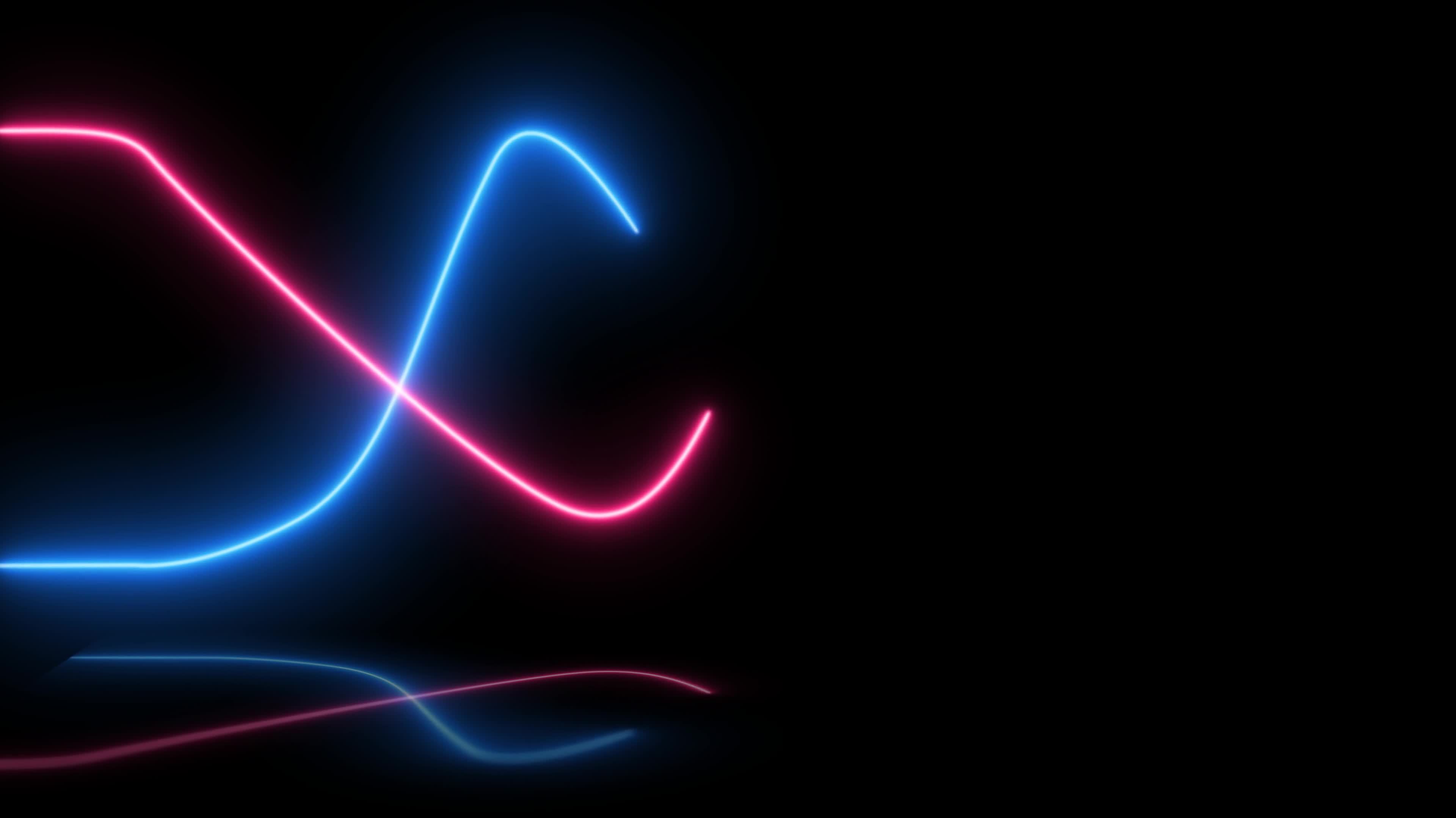 Neon Sound wave, flowing animation. Infrasound to audible, acoustic