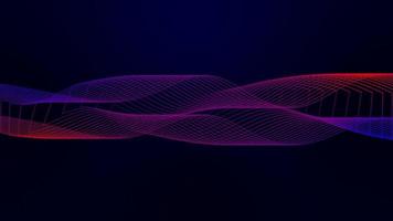 abstrakt sömlös looped 3d animering av neon lysande ljus vågig rader pulserande i Plats. laser rader studsande och strömmande. fluorescerande ultraviolett ljus spektrum. abstrakt neon bakgrund i 4k video