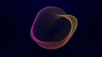 Abstract seamless looped 3D animation of neon glowing bright wavy lines pulsing in space. Laser lines bouncing and flowing. Fluorescent ultraviolet light spectrum. Abstract neon background in 4K video