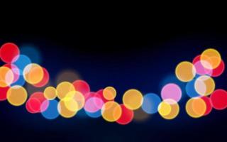 Blurred color Bokeh traffic night in dark background, Vector Illustration