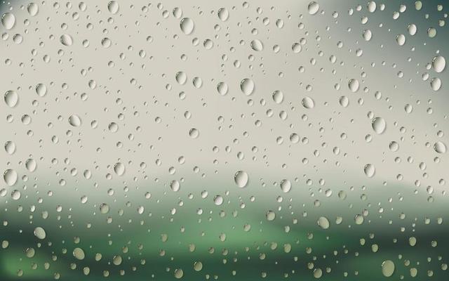 Water Drop On Glass with blur Nature Background, Vector Illustration