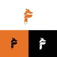 The letter F logo is shaped like a fox vector