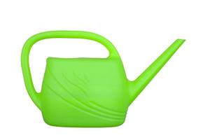 watering can green for flowers on white isolated background photo