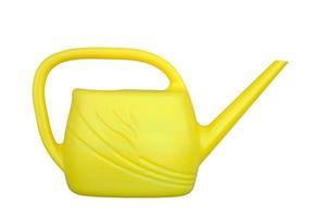 watering can yellow for flowers on white isolated background photo