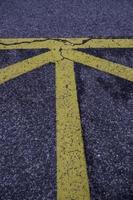 Yellow line on the asphalt photo