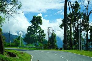 Beautiful Himalayan Roadway with Sunny Weather in North Bengal photo