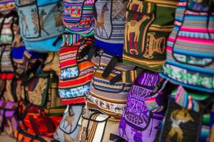 Peruvian backpacks as souvenirs photo