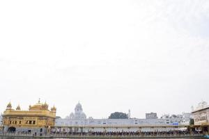 Beautiful view of Golden Temple Harmandir Sahib in Amritsar, Punjab, India, Famous indian sikh landmark, Golden Temple, the main sanctuary of Sikhs in Amritsar, India photo