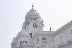 View of details of architecture inside Golden Temple Harmandir Sahib in Amritsar, Punjab, India, Famous indian sikh landmark, Golden Temple, the main sanctuary of Sikhs in Amritsar, India photo