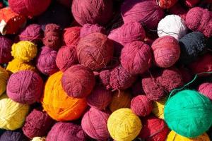 Balls of Peruvian Dyed Yarn photo