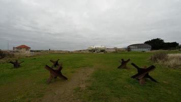 Utah beach landingsmuseum, monuments from the divisions who fought on Utah beach. Normandy France 4 februari 2023. photo