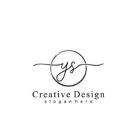 Initial YS handwriting logo with circle hand drawn template vector