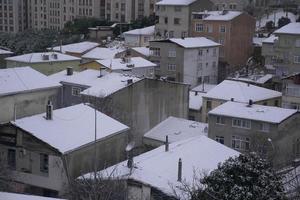 parte superior ver de nieve paisaje urbano en Estanbul foto