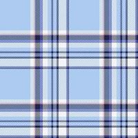 Plaid seamless pattern in blue. Check fabric texture. Vector textile print.