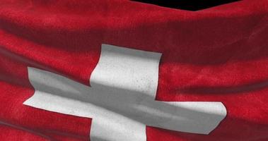 Switzerland national flag closeup waving animation background video