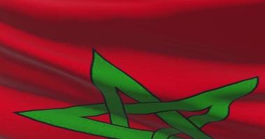 Marokko National Flagge Nahansicht winken Animation Hintergrund video