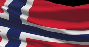 Norway national flag closeup waving animation background video