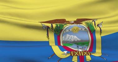 Equador nacional bandeira fechar-se acenando animação fundo video