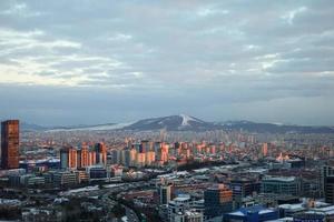 high angle view of snowfall in a Istanbul city photo