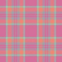Plaid seamless pattern in pink. Check fabric texture. Vector textile print.
