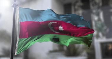 Azerbaijan national flag, country waving flag. Politics and news illustration video