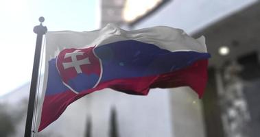 Slovakia national flag, country waving flag. Politics and news illustration video