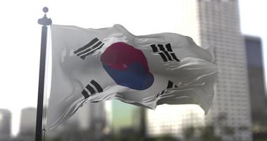 South Korea national flag, country waving flag. Politics and news illustration video