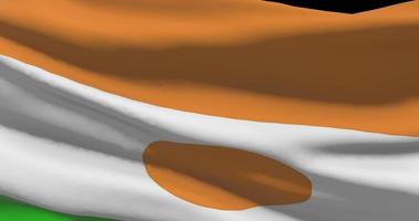 Niger National Flagge Nahansicht winken Animation Hintergrund video