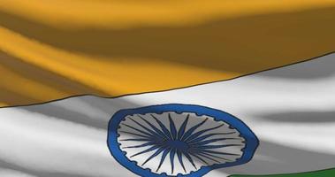 Índia nacional bandeira fechar-se acenando animação fundo video