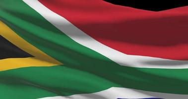 South Africa national flag closeup waving animation background video