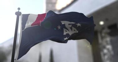 francês sulista antártico terras nacional bandeira, país acenando bandeira. política e notícia ilustração video