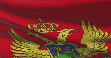 Montenegro nationaal vlag detailopname golvend animatie achtergrond video