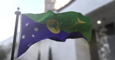 Natal ilha nacional bandeira, país acenando bandeira. política e notícia ilustração video