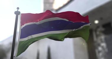 el Gambia nacional bandera, país ondulación bandera. política y Noticias ilustración video