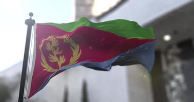 Eritrea national flag, country waving flag. Politics and news illustration video