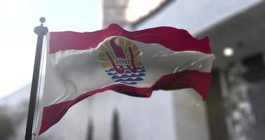 French Polynesia national flag, country waving flag. Politics and news illustration video