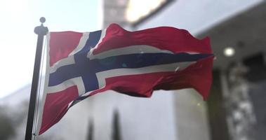 Norvegia nazionale bandiera, nazione agitando bandiera. politica e notizia illustrazione video