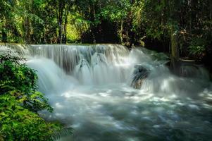 The beautiful waterfall in deep forest at Srinakarin Dam National Park photo