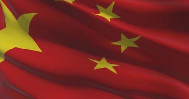 China nacional bandeira fechar-se acenando animação fundo video