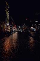 Street view in Wuppertal at night. photo