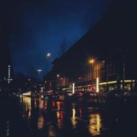 Heavy rain in the busy streets of Muenster, Germany photo