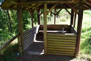 wooden hut on a hiking trail in the Eifel photo