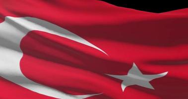 Turquía nacional bandera de cerca ondulación animación antecedentes video