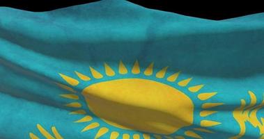 Kazakhstan national flag closeup waving animation background video