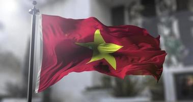 Vietnam nacional bandera, país ondulación bandera. política y Noticias ilustración video