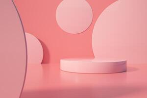 3D pink creative booth background photo