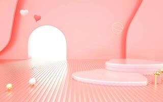 3D pink creative booth background photo